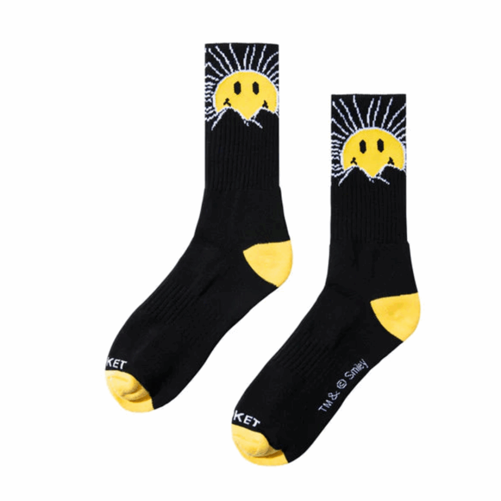 Market Smiley Sunrise Socks Black