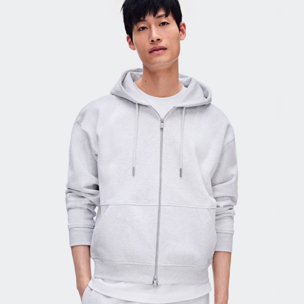 On Grey Full Zip Hoodie